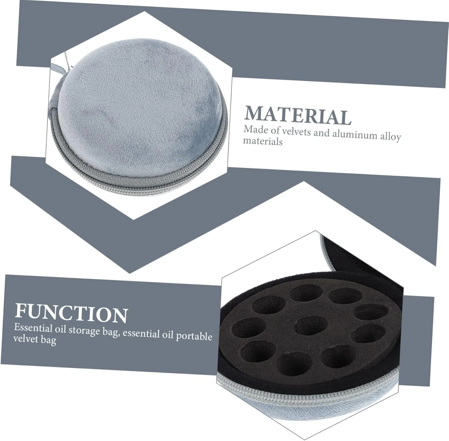 5pcs Essential Oil Holder Round Essential Oil Storage Case Portable Bottle Bag Nail Polish Case