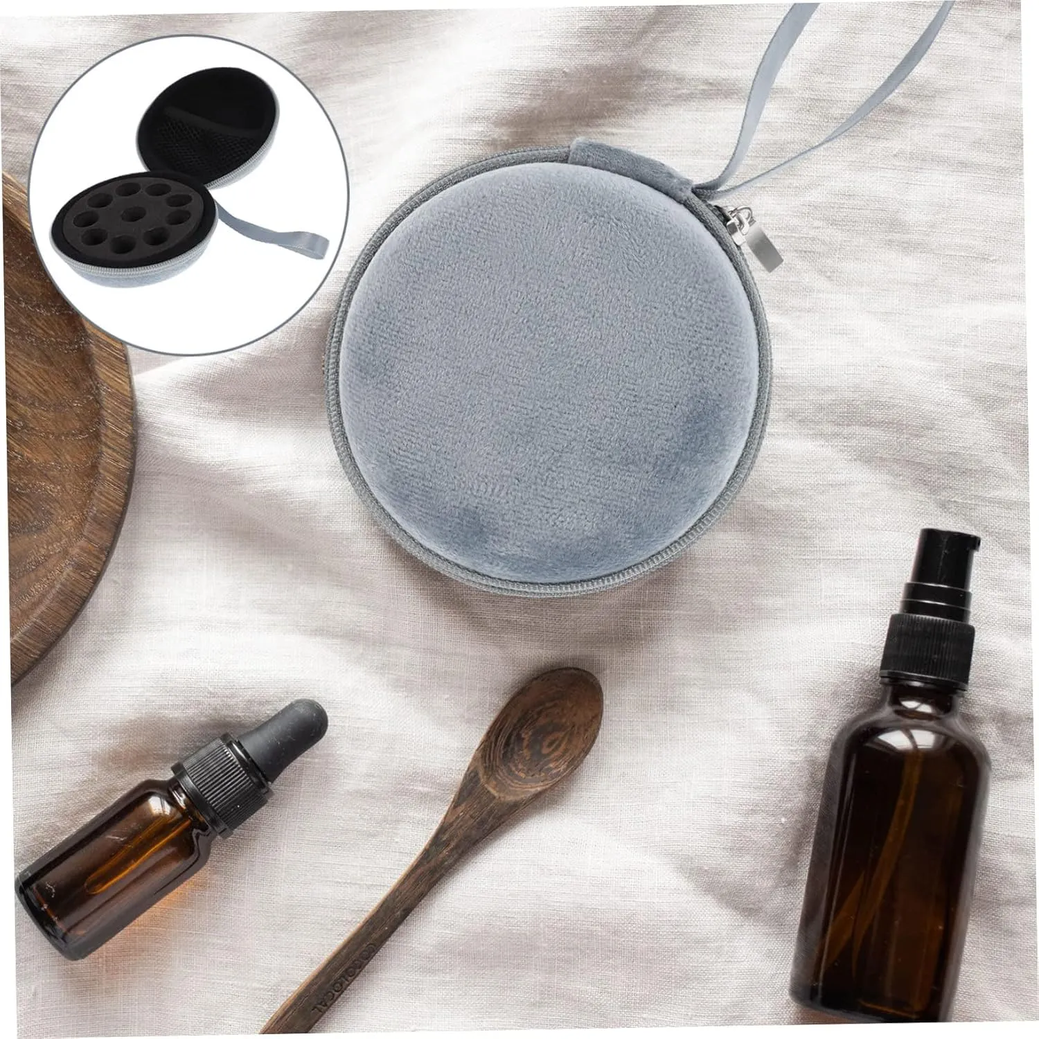 5pcs Essential Oil Holder Round Essential Oil Storage Case Portable Bottle Bag Nail Polish Case