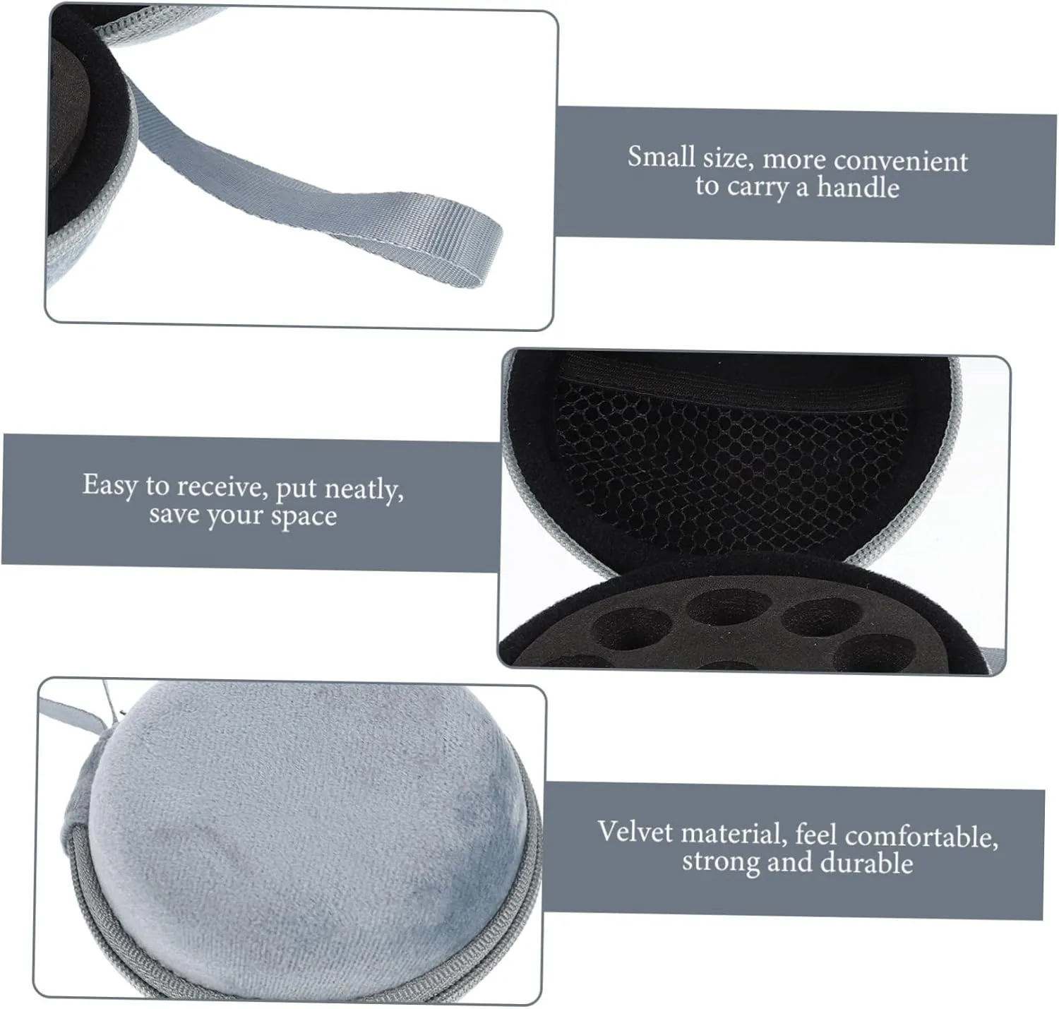 5pcs Essential Oil Holder Round Essential Oil Storage Case Portable Bottle Bag Nail Polish Case