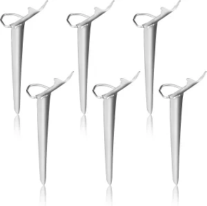 6 Pcs Fishing Rod Holders Stainless Steel Ground Support Fishing Pole Stand Fish Pole Folding Holders Bracket Stake Rod Rack for Bank Beach
