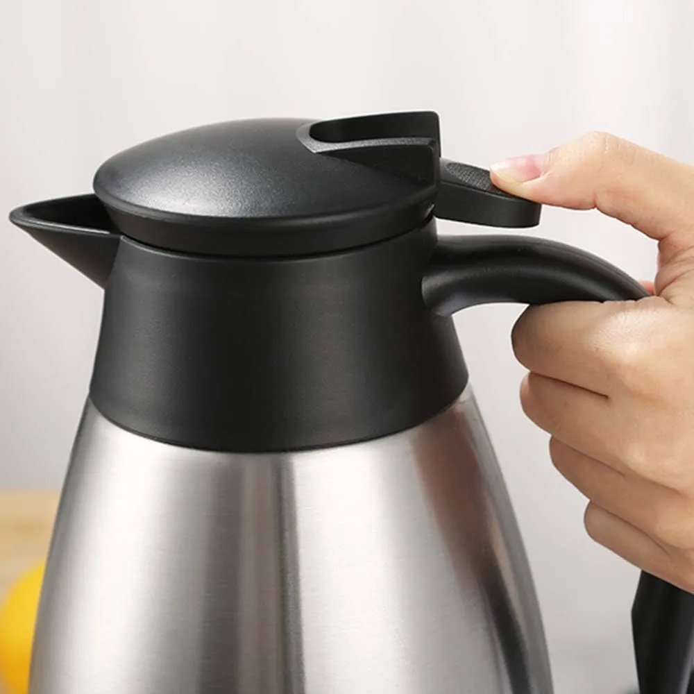 68oz Coffee Carafe Airpot Insulated Coffee Thermos Urn Stainless Steel Vacuum Thermal Pot Flask for Coffee, Hot Water, Tea, Hot Beverage - Keep 12 Hours Hot, 24 Hours Cold