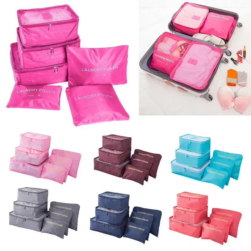 6pc Travel Suitcase Organizer