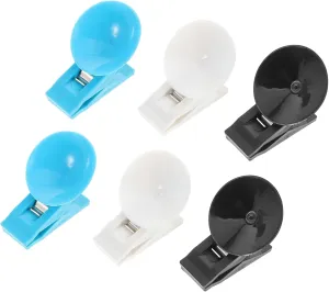6pcs Card Holder Handbag Holder for Car Shower Curtain Guard Clips Suction Cup Clips Suction Cup Clamp Curtain Clamps Abs White