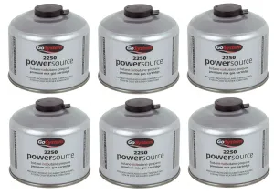 6x Go System PowerSource Butane Propane Threaded Gas Canister - 220g