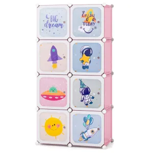 8 Cube Baby Closet Organizer with Doors and Hanging Section