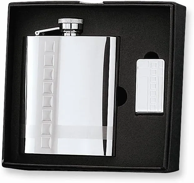 8 oz. Stainless Steel Flask & Money Clip Gift Set