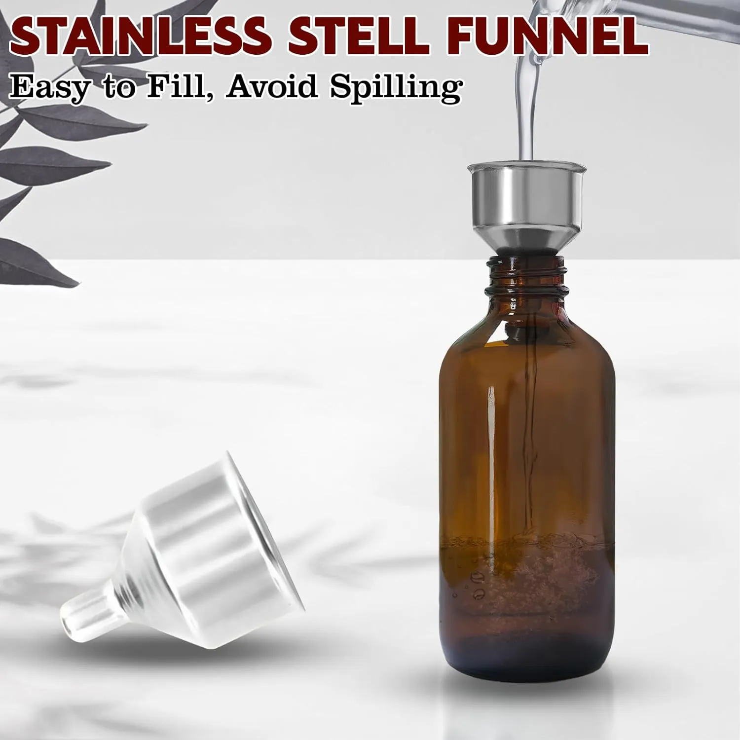 8 Pack 8 Ounce Amber Glass Bottle with Lids Vanilla Extract Homemade Brown Bottle 8 oz and 8 Pcs Vanilla Extract Stickers for Syrup Gift Glass Food Storage Canister Set Sauce Beans