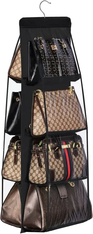 8-Pocket Handbag Organizer with Hanger Closet & Purse Storage for Women (8 POCKET, 110 X 35 X 35 CM)