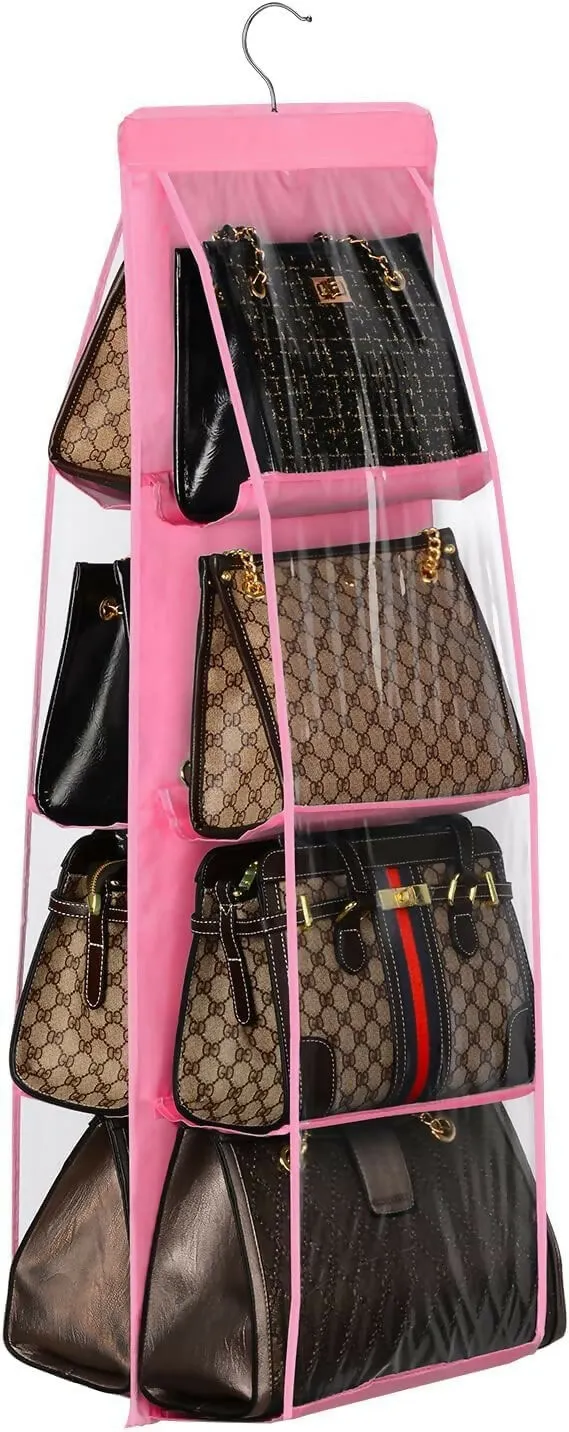8-Pocket Handbag Organizer with Hanger Closet & Purse Storage for Women (8 POCKET, 110 X 35 X 35 CM)