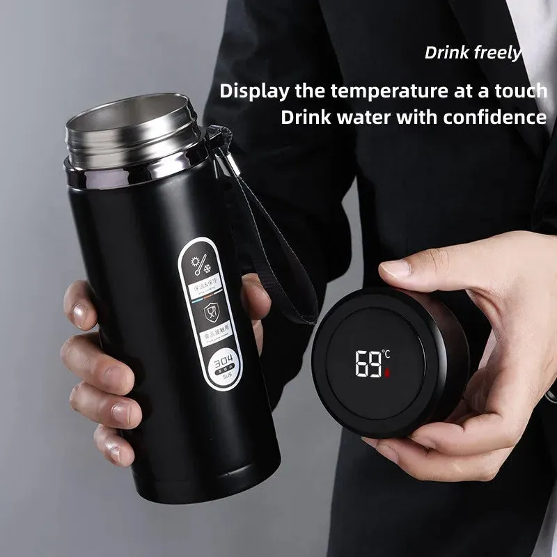 800ml-1L Stainless Steel Thermos Bottle – Portable Vacuum Flask with LED Temperature Display