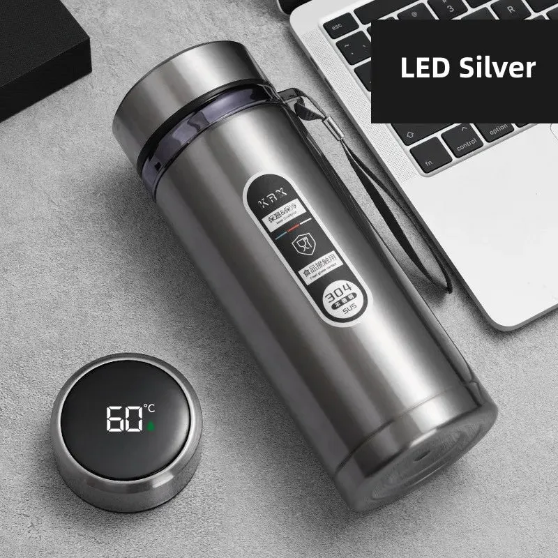 800ml-1L Stainless Steel Thermos Bottle – Portable Vacuum Flask with LED Temperature Display
