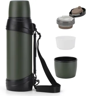 84oz/2.5L Large Coffee Thermoses for Travel Stainless Steel Large Flask with Handle for Hiking Fishing Camping