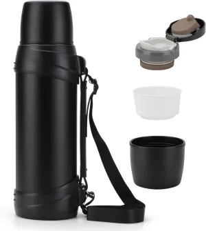 84oz/2.5L Large Coffee Thermoses for Travel Stainless Steel Large Flask with Handle for Hiking Fishing Camping