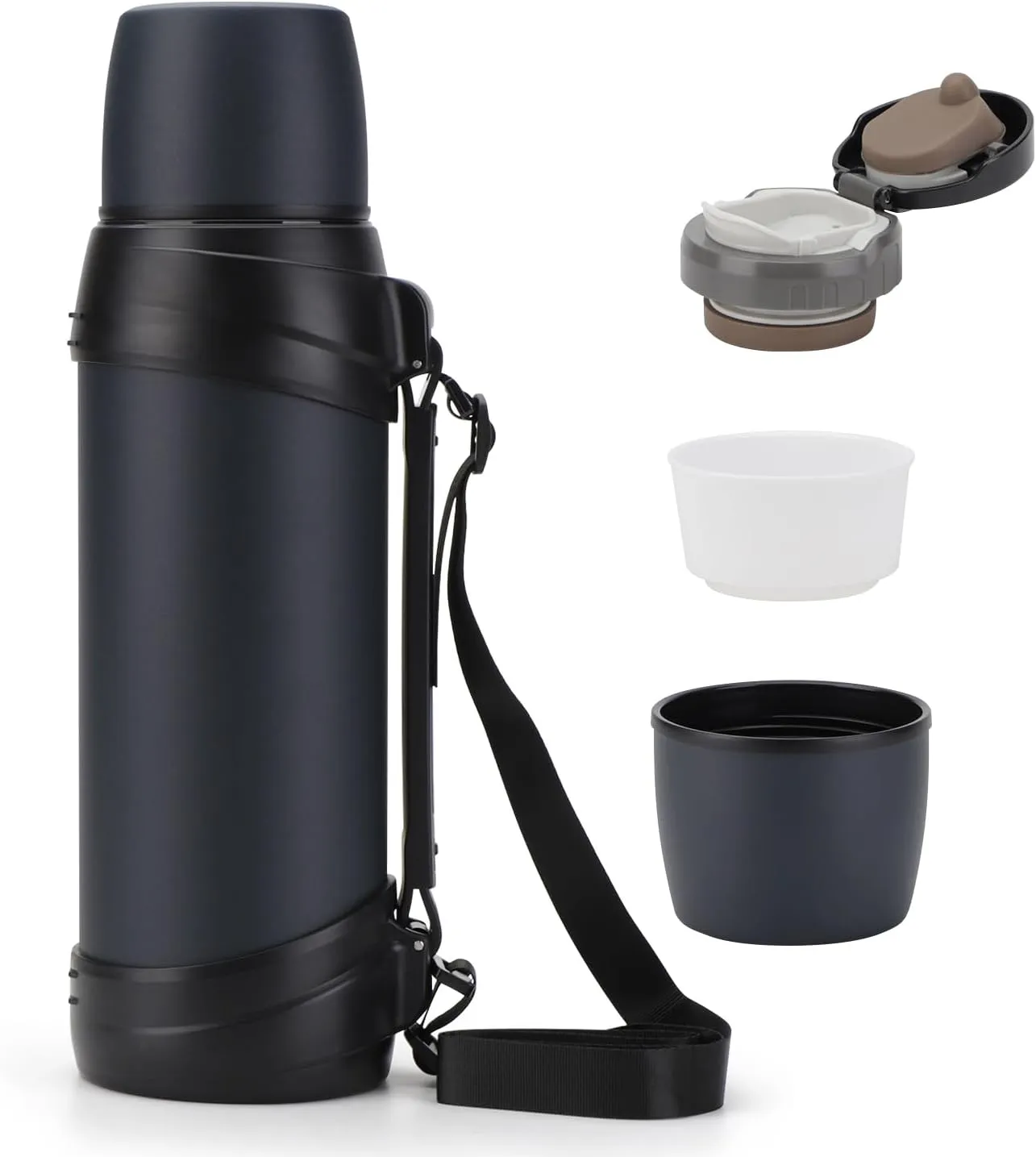 84oz/2.5L Large Coffee Thermoses for Travel Stainless Steel Large Flask with Handle for Hiking Fishing Camping
