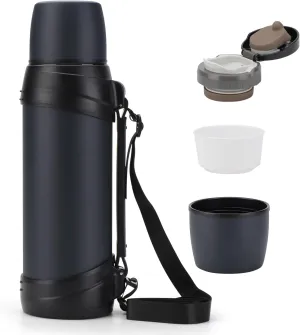 84oz/2.5L Large Coffee Thermoses for Travel Stainless Steel Large Flask with Handle for Hiking Fishing Camping