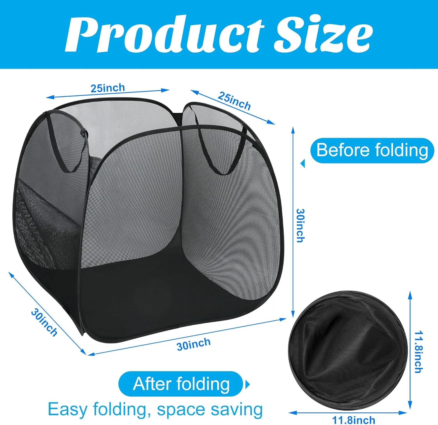 Adnee Pool Toy Storage Bin-30'' x 30'' x 30'' Nylon Mesh Pool Organizer with Side Pocket-105 Gallon Quick Drying Pool Storage for Float, Beach Balls,Towel and Other Swimming Accessories