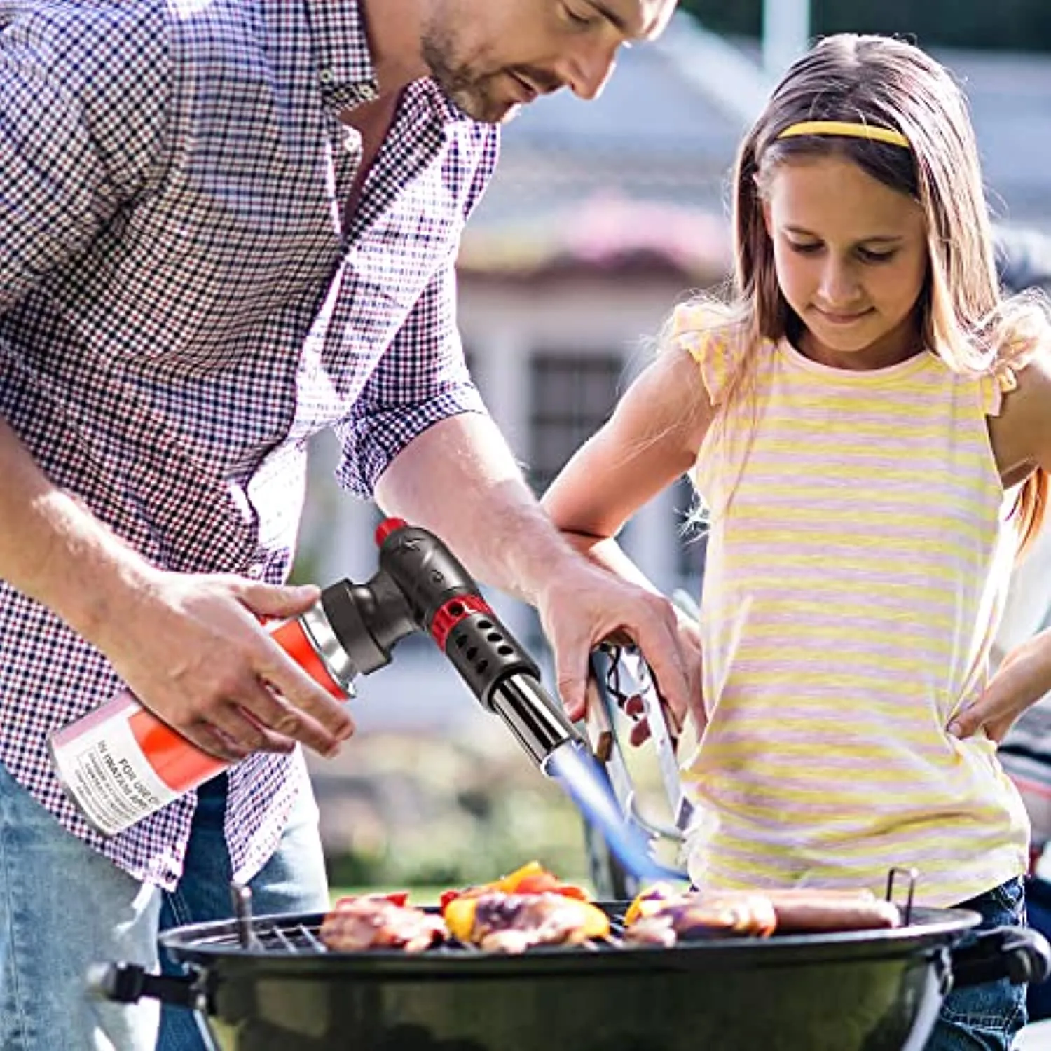 AKBLL Butane Torch, Culinary Blow Torch- Professional Kitchen Cooking Torch Lighter with Adjustable Flame, Multiple use for baking, BBQ, Cooking, Creme, Desserts and etc.(Butane Canister Not Included)