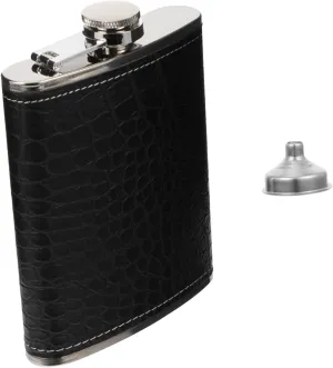Alcohol Flask Box Portable Outdoor Pocket Flask Funnel Stainless Steel Vintage