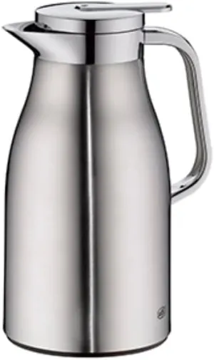 Alfi Thermos Flask, Plastic Glass, Matte Stainless Steel, 1 Litre