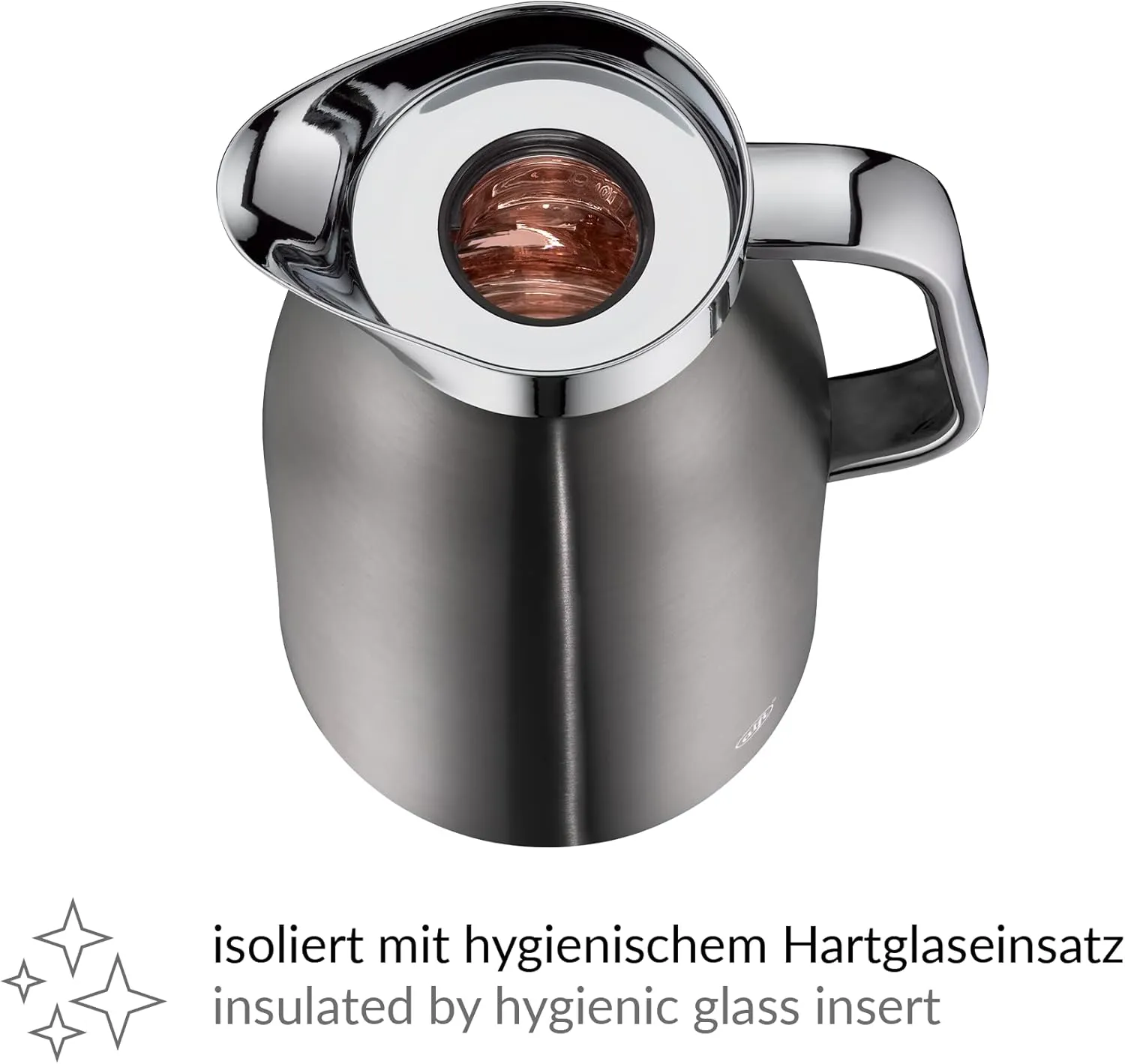 ALFI Thermos Flask, Stainless steel Plastic Glass, Cool Grey, 1 Litre
