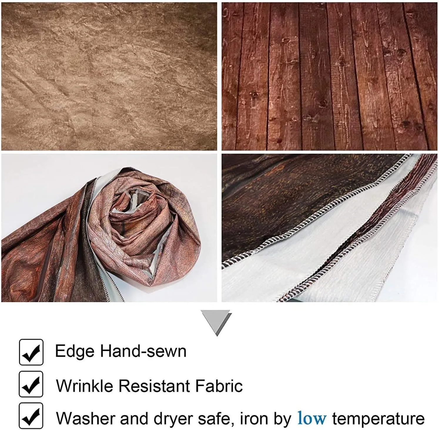 Allenjoy 5x7ft Soft Fabric Brown Wall with Wooden Floor Photography Backdrop Newborn Baby Photoshoot Abstract Portraits Photo Background Photographer Props