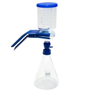 ALWSCI Set Solvent Vacuum Fitration with Bottle Adapter GL45, 1000 ML Graduated Funnel, 2000 ML Filtering Flask, Clamp and GL45 Solid Screw Cap, Compatible with 90mm Membrane Filter Paper