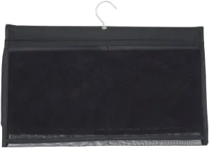 ALYER 6 Storage Pockets Hanging Mesh Shower Caddy,Space Saving Bathroom Accessories and Quick Dry Bath Organizer with Hanger,Black