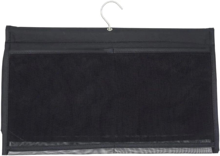 ALYER 6 Storage Pockets Hanging Mesh Shower Caddy,Space Saving Bathroom Accessories and Quick Dry Bath Organizer with Hanger,Black