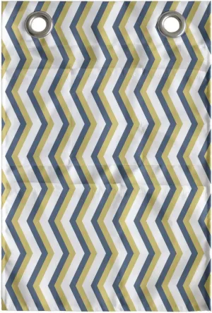 Ambesonne Chevron Hanging Pocket Organizer, Vertical Zigzags Demonstration Repeating Lines Pastel Color, Printed Polyester Storage Bag with Pockets, 14" x 20", Slate Blue Pale Green