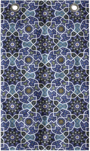 Ambesonne Eastern Floral Hanging Pocket Organizer, Modern Interpretation of Mediterranean Flowery Motif with Geometric Details, Printed Polyester Storage Bag with Pockets, 21" x 31", Royal Blue