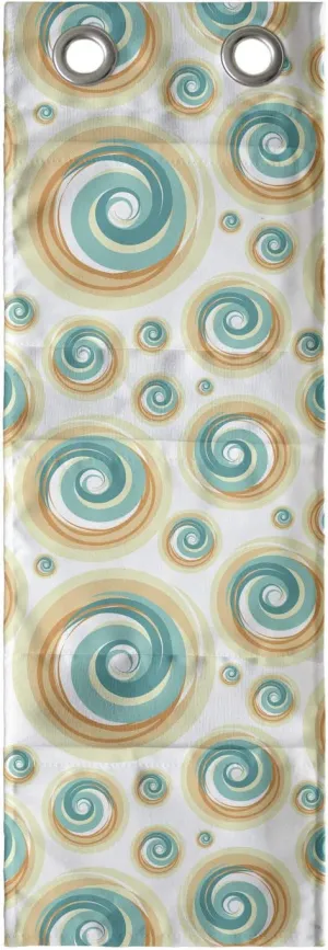 Ambesonne Geometric Circle Hanging Pocket Organizer, Trippy Paint Brush Rotary Spiral Circle Pattern Blurry Tiles Picture, Printed Polyester Storage Bag with Pockets, 9" x 27", Teal Orange