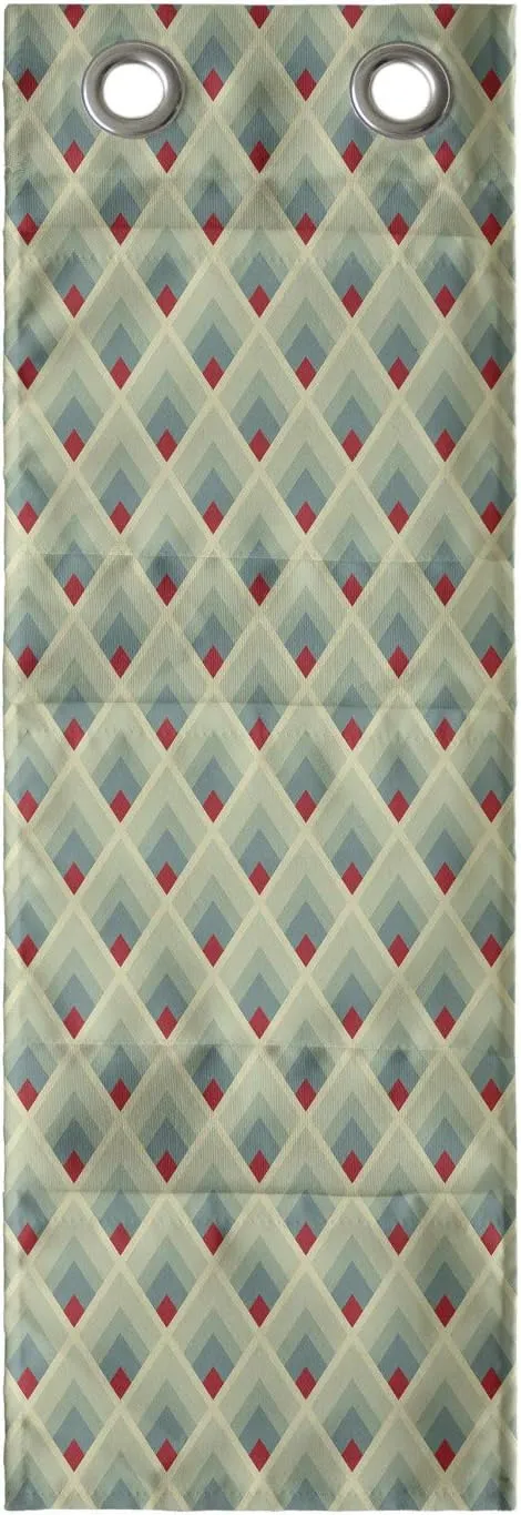 Ambesonne Geometric Hanging Pocket Organizer, Mountain Shaped Upward Triangles Symmetrical Diamonds Contemporary Art, Printed Polyester Storage Bag with Pockets, 9" x 27", Pale Green Red Ivory