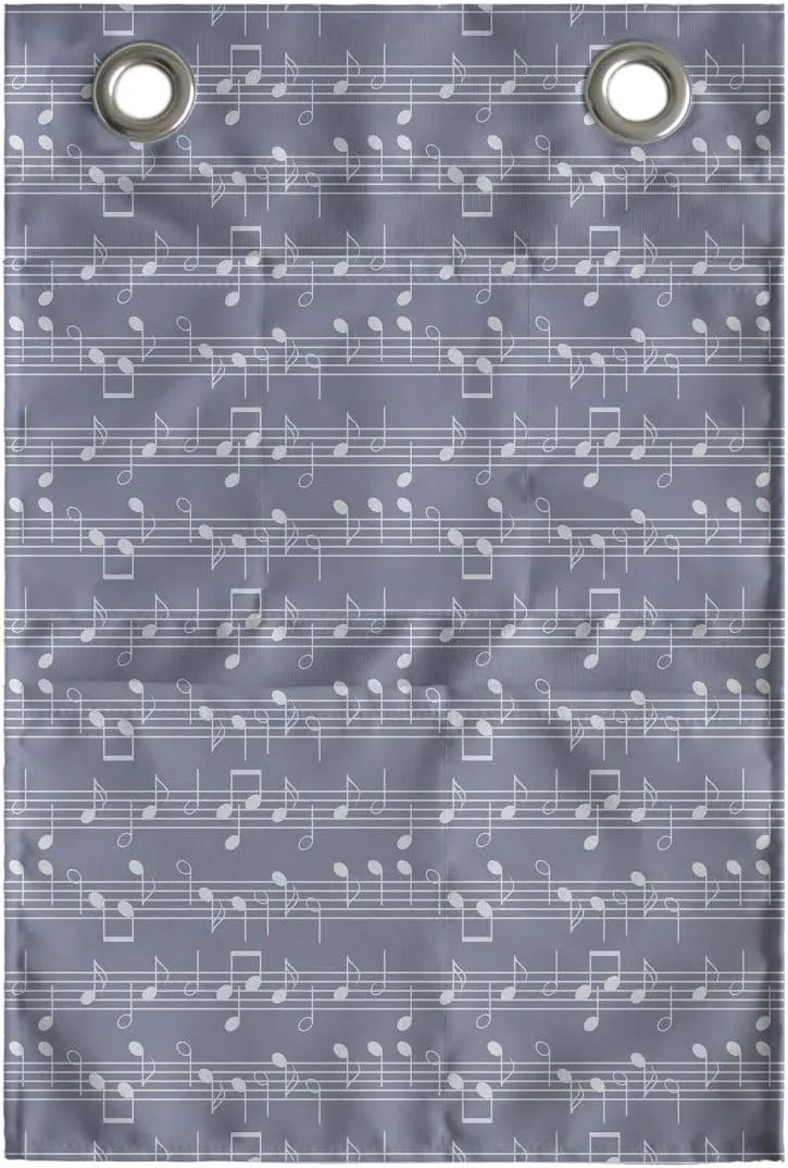 Ambesonne Grey Hanging Pocket Organizer, Piano Music Clay Motif Various Notes Beats Melody Rhythm Harmony Jazz, Printed Polyester Storage Bag with Pockets, 14" x 20", Pale Lavender