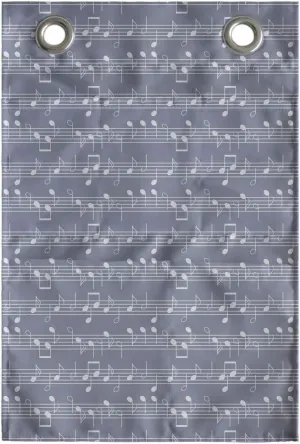 Ambesonne Grey Hanging Pocket Organizer, Piano Music Clay Motif Various Notes Beats Melody Rhythm Harmony Jazz, Printed Polyester Storage Bag with Pockets, 14" x 20", Pale Lavender