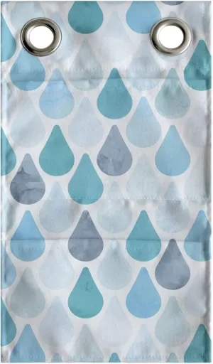 Ambesonne Watercolor Hanging Pocket Organizer, Droplets Pattern in Monochrome Tears Flowing, Printed Polyester Storage Bag with Pockets, 9" x 16", Blue Grey Sky Blue