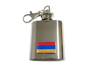 Armenia Flag Pendant 1 Oz. Stainless Steel Key Chain Flask