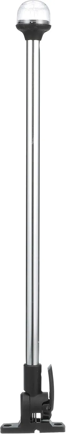 Attwood 5550-PA20-7 Lightarmor Folding All-Round 20-Inch Marine Boat 360-Degree Pole Light, Silver
