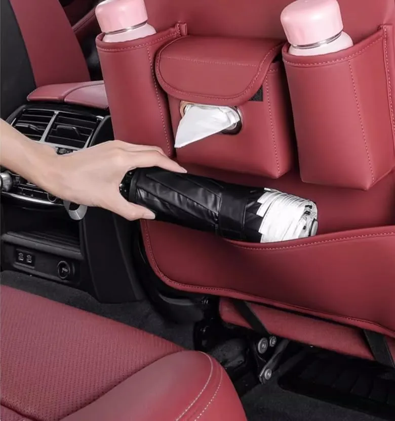 Auto Seat Back Multi Pocket Storage Bag For Mitsubishi Emeraude Endeavor FTO Galant Grandis GTO i i-MiEV L200 Lancer Lancer Evolution Automobile Seat Back Organisers,Black, normal
