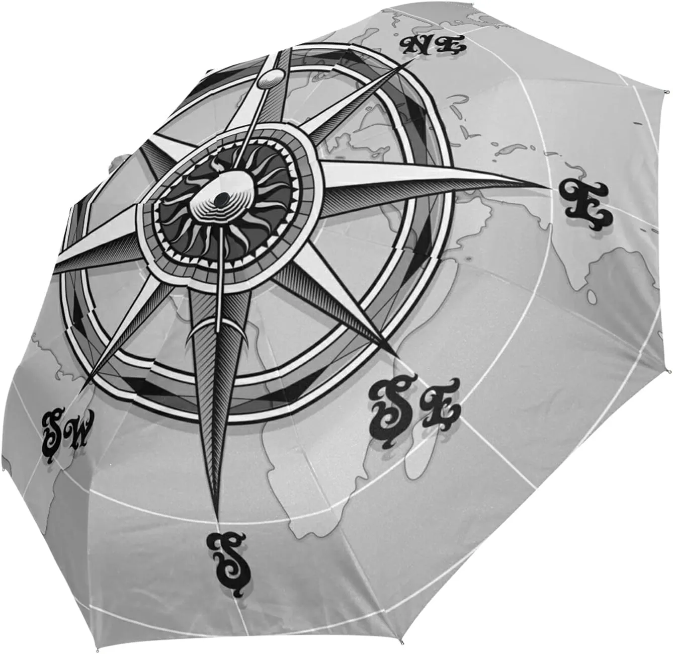 Automatic Folding Umbrella, Portable Strong Travel Rain Umbrella, Auto Open/Close Lightweight Compact Sun Anti-UV Parasol