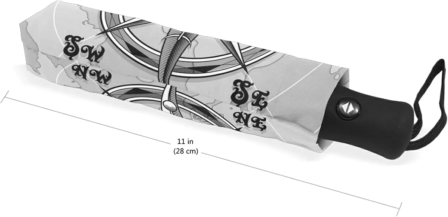 Automatic Folding Umbrella, Portable Strong Travel Rain Umbrella, Auto Open/Close Lightweight Compact Sun Anti-UV Parasol