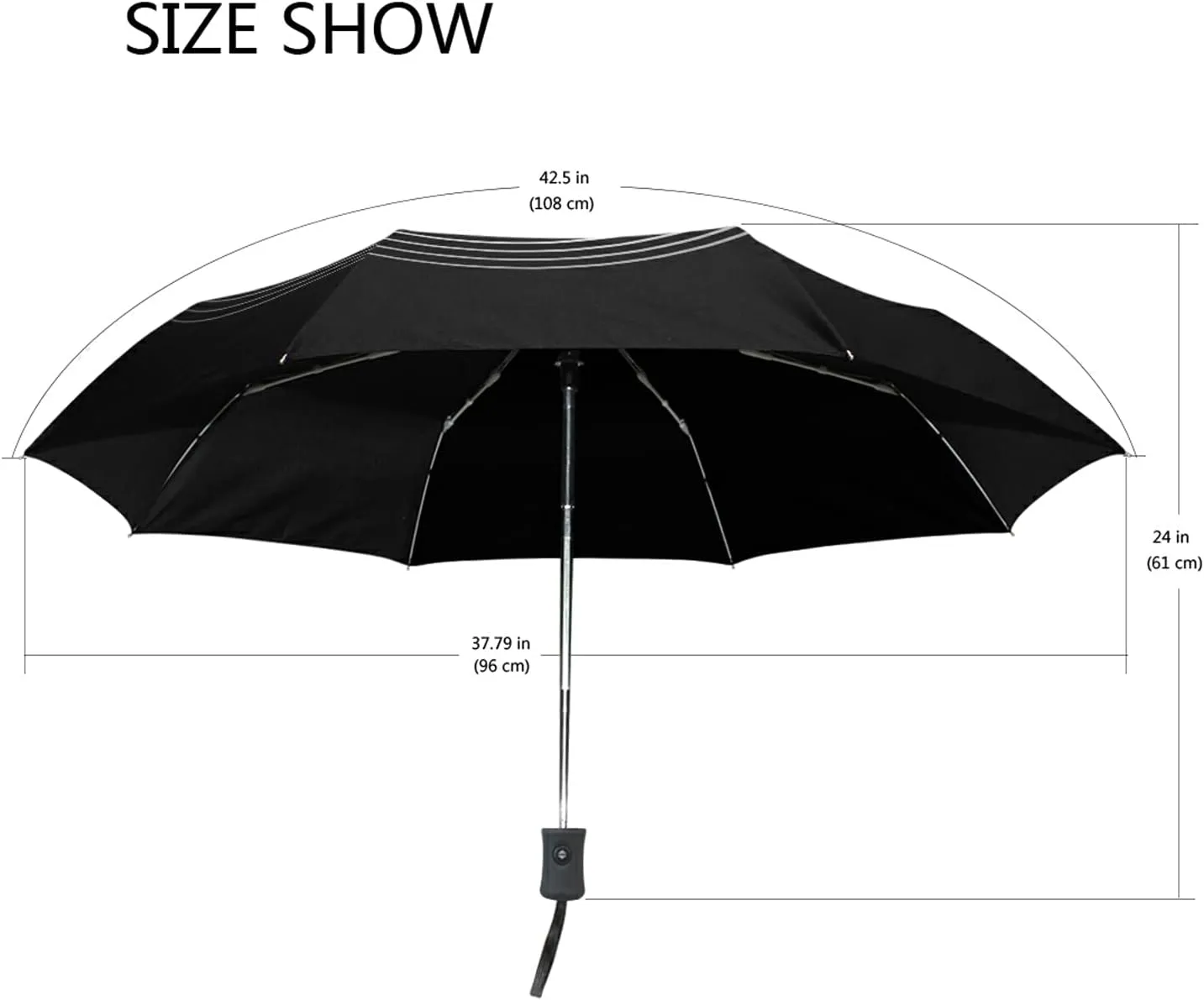 Automatic Folding Umbrella, Portable Strong Travel Rain Umbrella, Auto Open/Close Lightweight Compact Sun Anti-UV Parasol