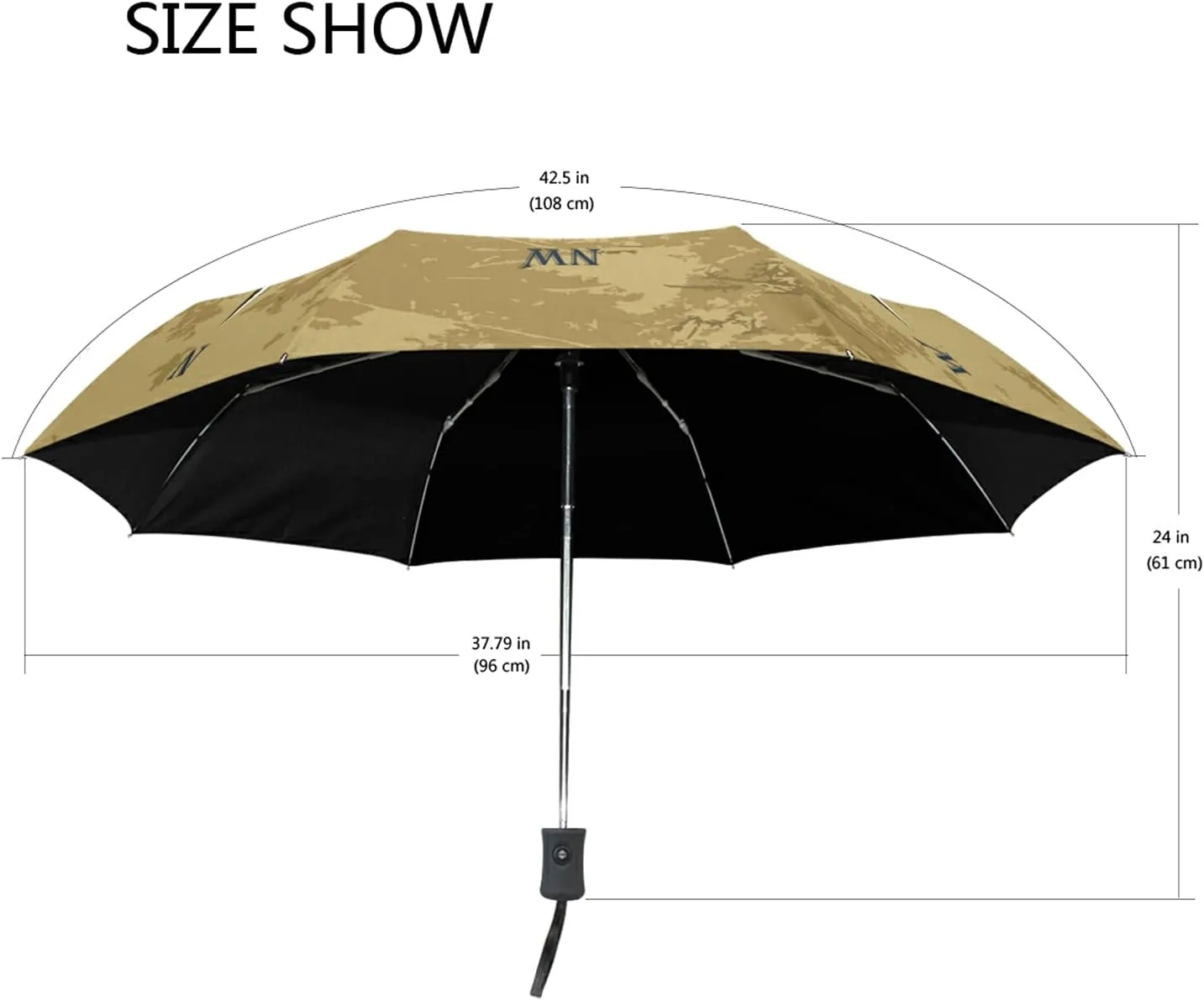 Automatic Folding Umbrella, Portable Strong Travel Rain Umbrella, Auto Open/Close Lightweight Compact Sun Anti-UV Parasol
