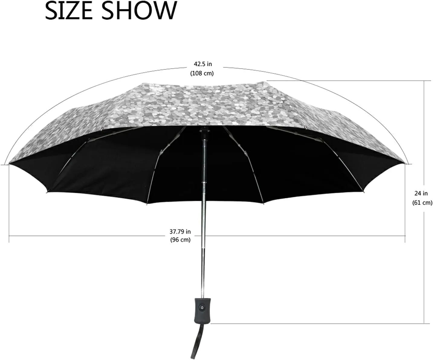 Automatic Folding Umbrella, Portable Strong Travel Rain Umbrella, Auto Open/Close Lightweight Compact Sun Anti-UV Parasol