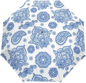 Automatic Folding Umbrella, Portable Strong Travel Rain Umbrella, Auto Open/Close Lightweight Compact Sun Anti-UV Parasol
