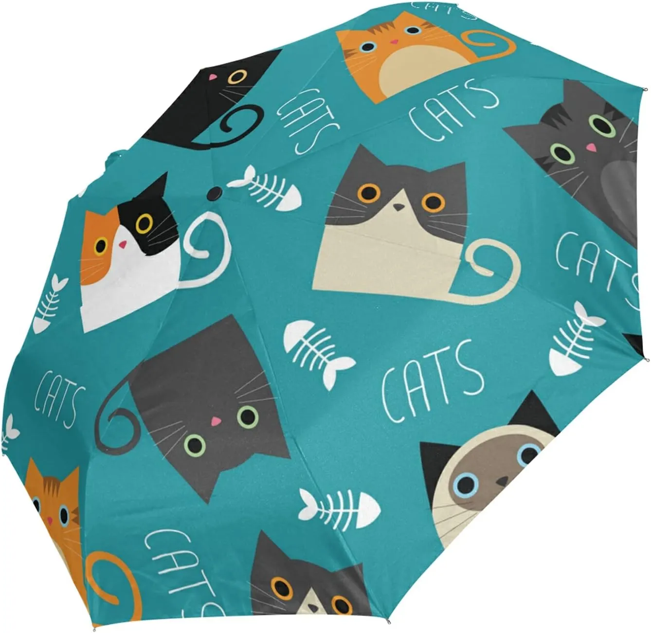 Automatic Folding Umbrella, Portable Strong Travel Rain Umbrella, Auto Open/Close Lightweight Compact Sun Anti-UV Parasol