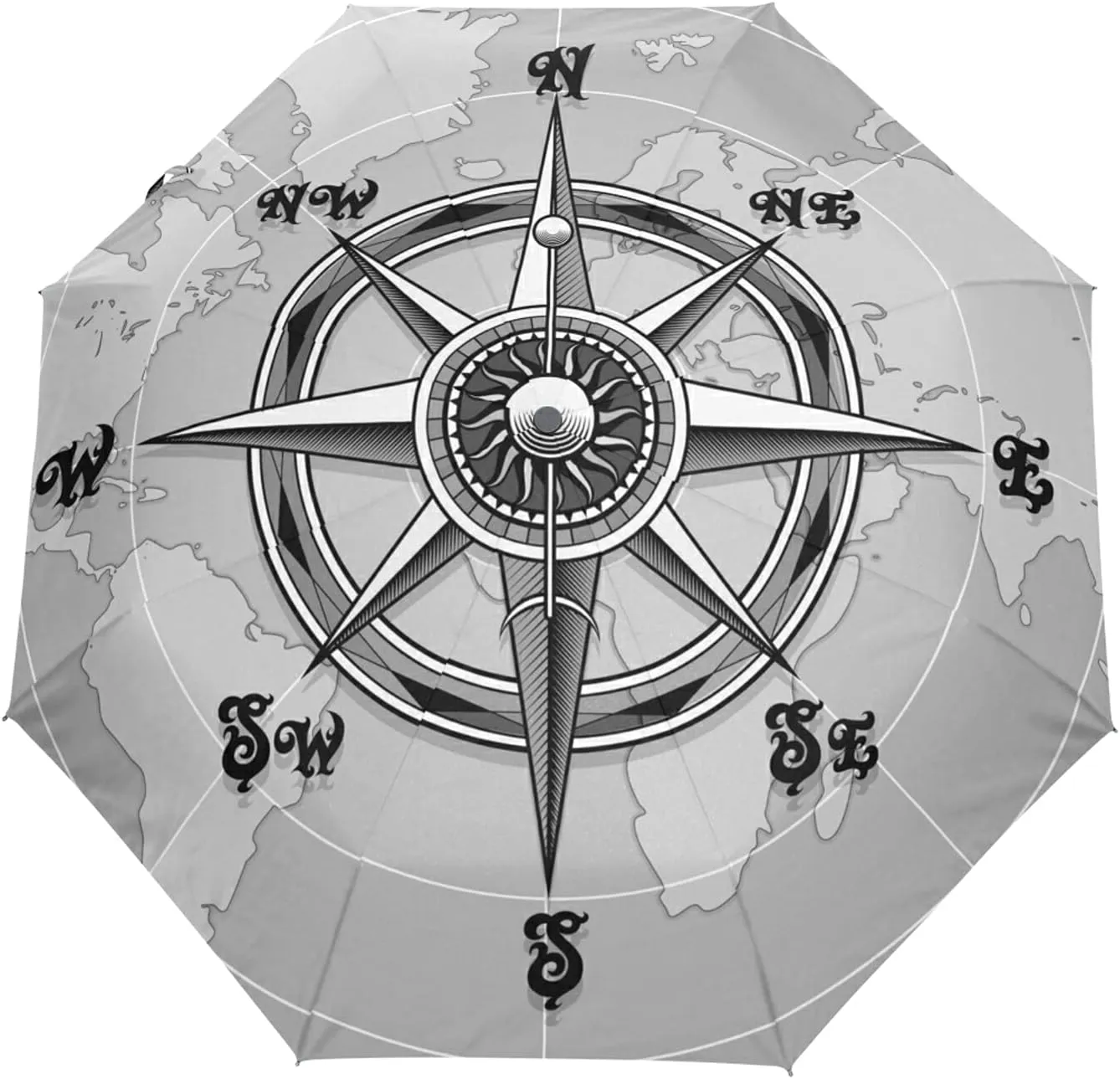 Automatic Folding Umbrella, Portable Strong Travel Rain Umbrella, Auto Open/Close Lightweight Compact Sun Anti-UV Parasol