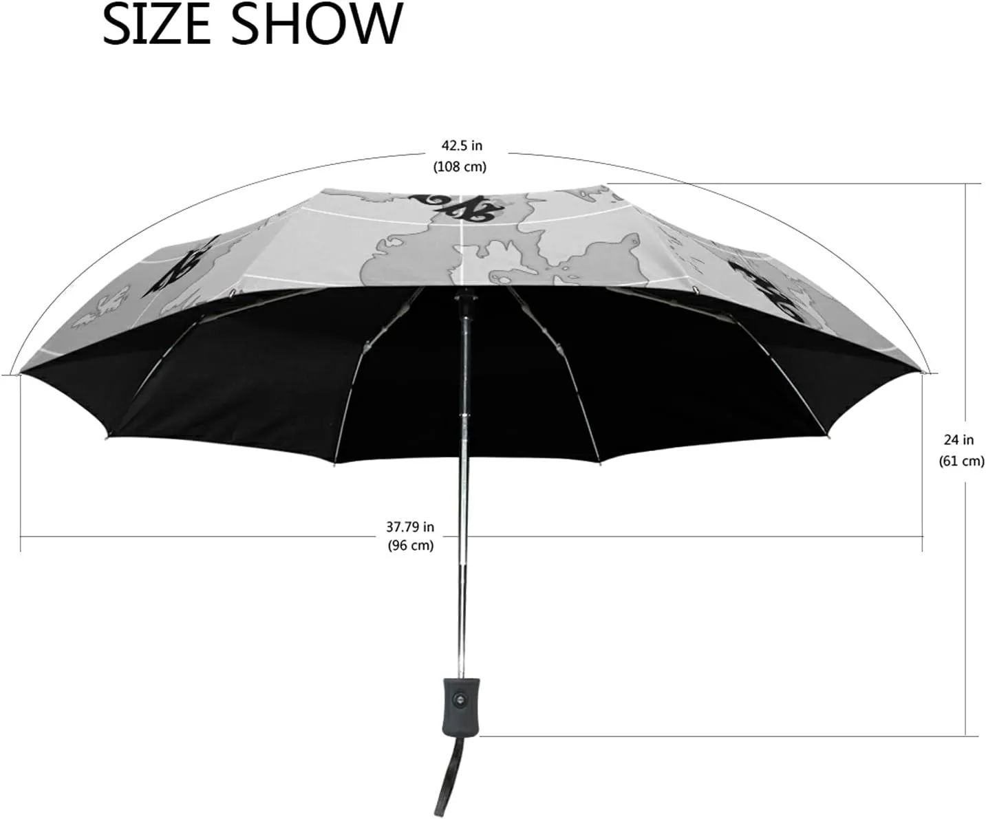 Automatic Folding Umbrella, Portable Strong Travel Rain Umbrella, Auto Open/Close Lightweight Compact Sun Anti-UV Parasol