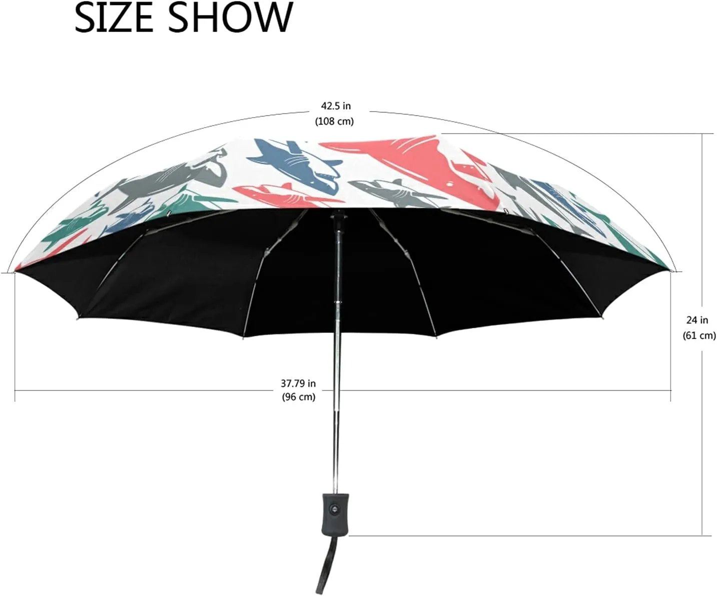 Automatic Folding Umbrella, Portable Strong Travel Rain Umbrella, Auto Open/Close Lightweight Compact Sun Anti-UV Parasol