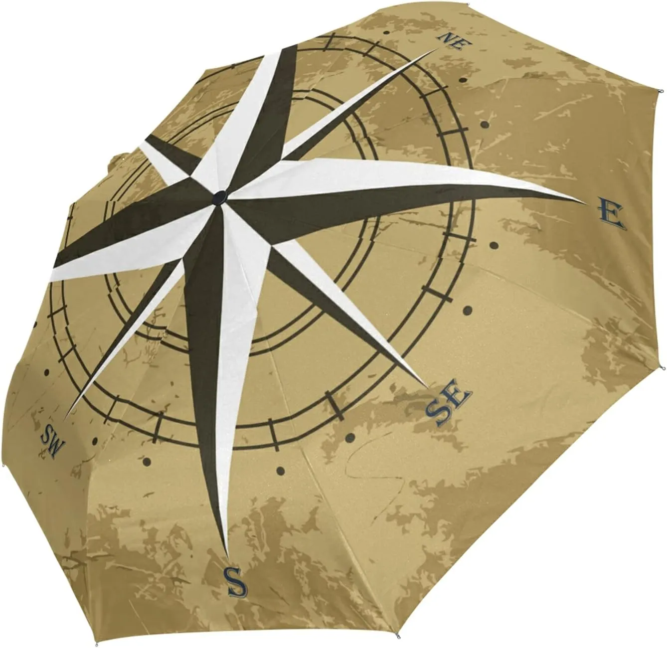 Automatic Folding Umbrella, Portable Strong Travel Rain Umbrella, Auto Open/Close Lightweight Compact Sun Anti-UV Parasol