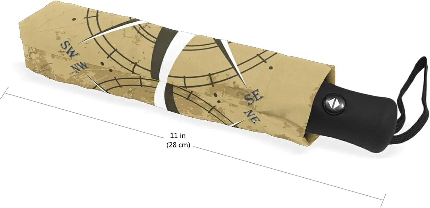 Automatic Folding Umbrella, Portable Strong Travel Rain Umbrella, Auto Open/Close Lightweight Compact Sun Anti-UV Parasol